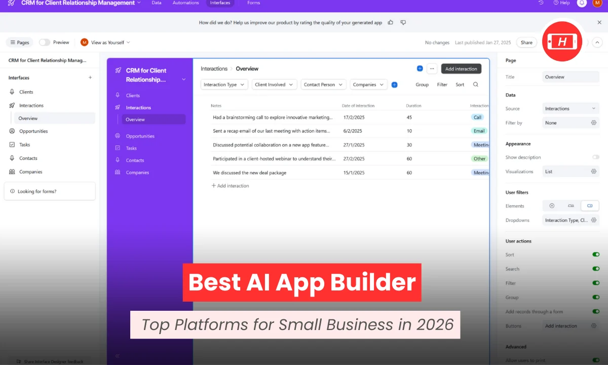 Best AI App Builder: Top Platforms for Small Business in 2026
