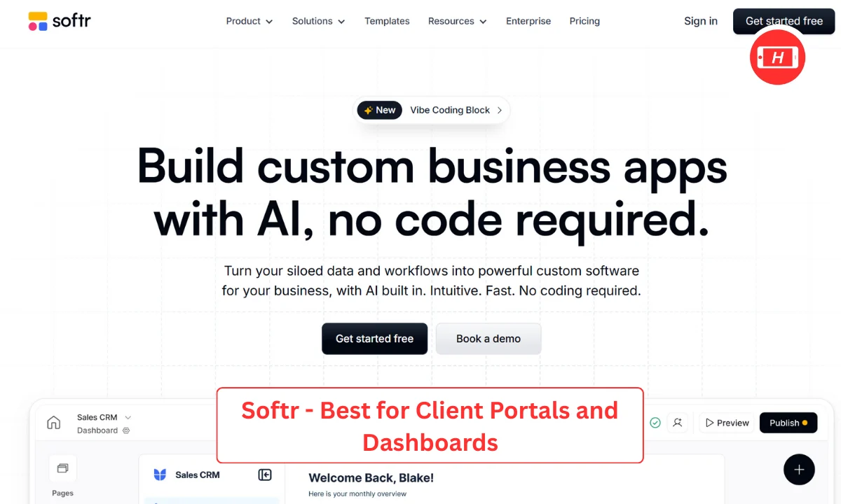 Softr - Best for Client Portals and Dashboards